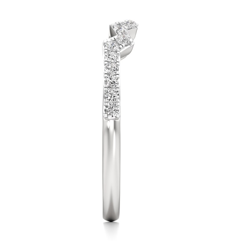 Main Image 3 of J'Lure Lab-Created Diamond Angled Contour Wedding Band 1/5 ct tw 18K White Gold