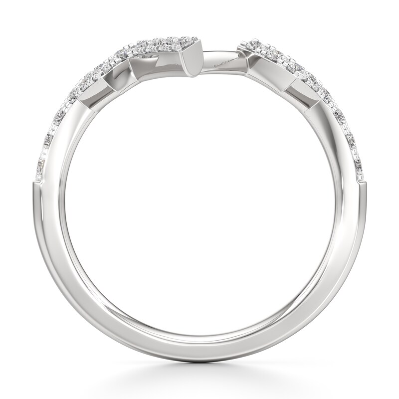 Main Image 2 of J'Lure Lab-Grown Diamond Angled Contour Wedding Band 1/4 ct tw 18K White Gold