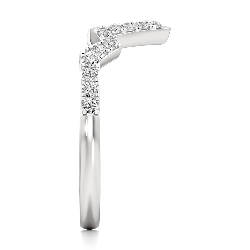 Main Image 3 of J'Lure Lab-Grown Diamond Angled Contour Wedding Band 1/4 ct tw 18K White Gold