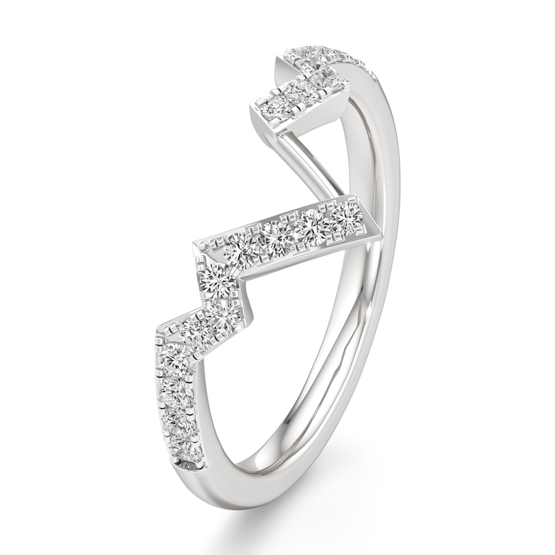 Main Image 4 of J'Lure Lab-Grown Diamond Angled Contour Wedding Band 1/4 ct tw 18K White Gold