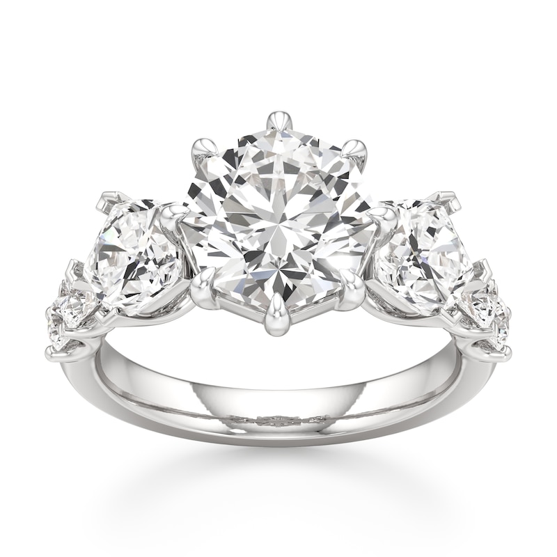 Main Image 1 of J'Lure Octagon Brilliant-Cut Lab-Grown Diamond Engagement Ring 4-3/4 ct tw 18K White Gold