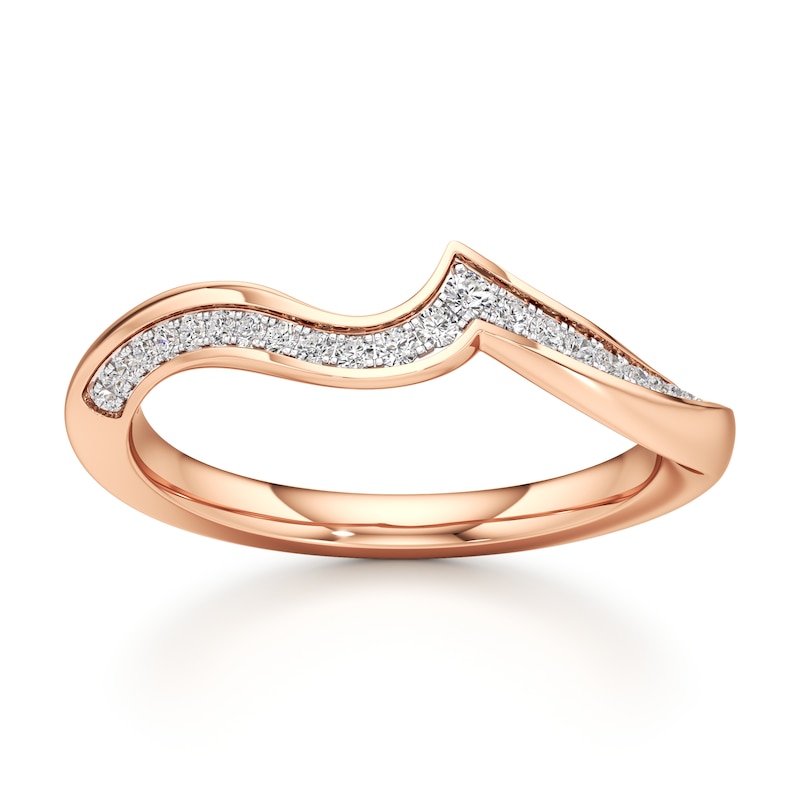 Main Image 1 of J'Lure Lab-Grown Diamond Contour Wedding Band 1/6 ct tw 18K Rose Gold