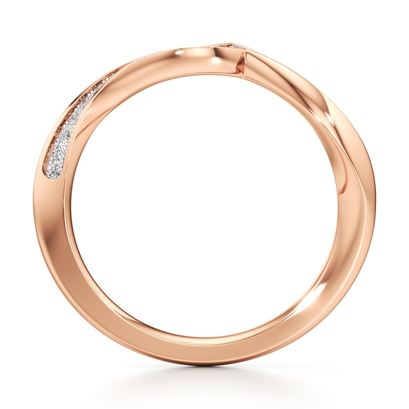 Main Image 2 of J'Lure Lab-Grown Diamond Contour Wedding Band 1/6 ct tw 18K Rose Gold