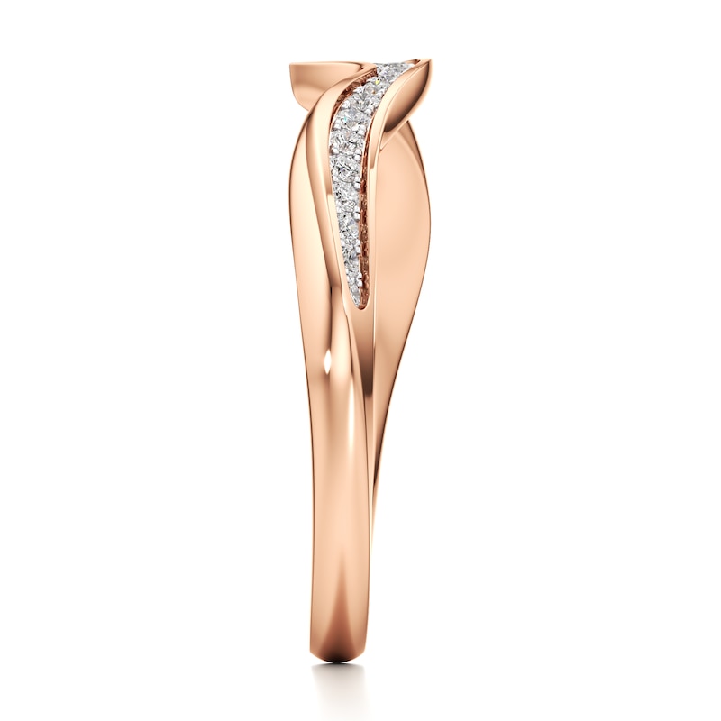 Main Image 3 of J'Lure Lab-Grown Diamond Contour Wedding Band 1/6 ct tw 18K Rose Gold