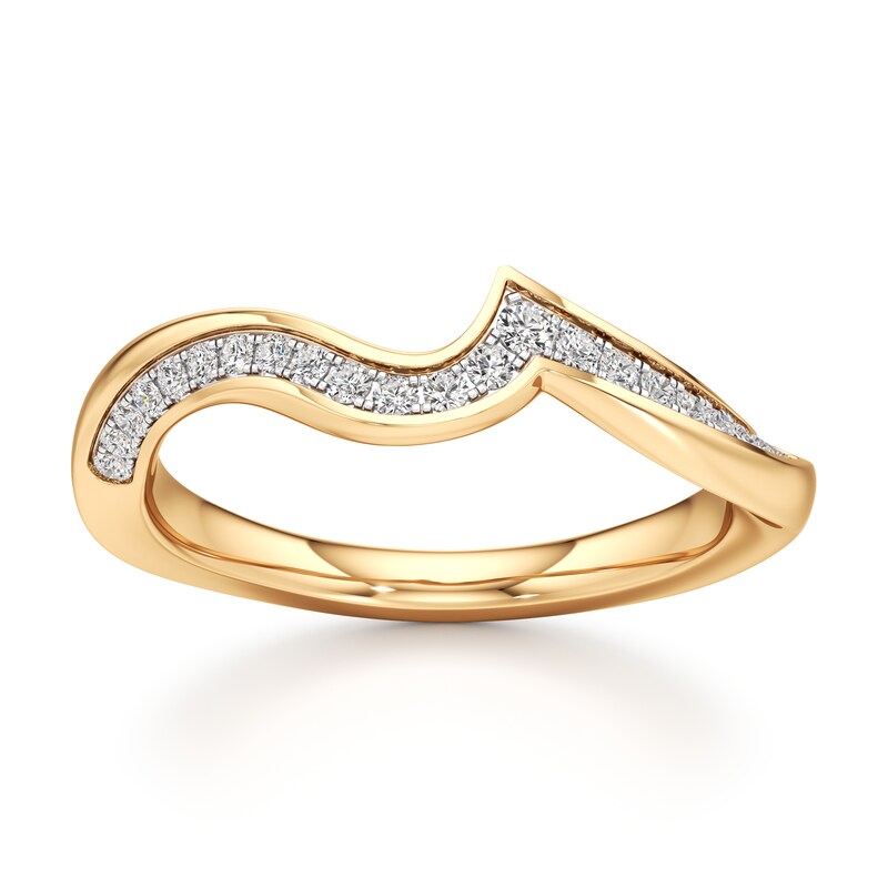 Main Image 1 of J'Lure Lab-Created Diamond Contour Wedding Band 1/5 ct tw 18K Yellow Gold