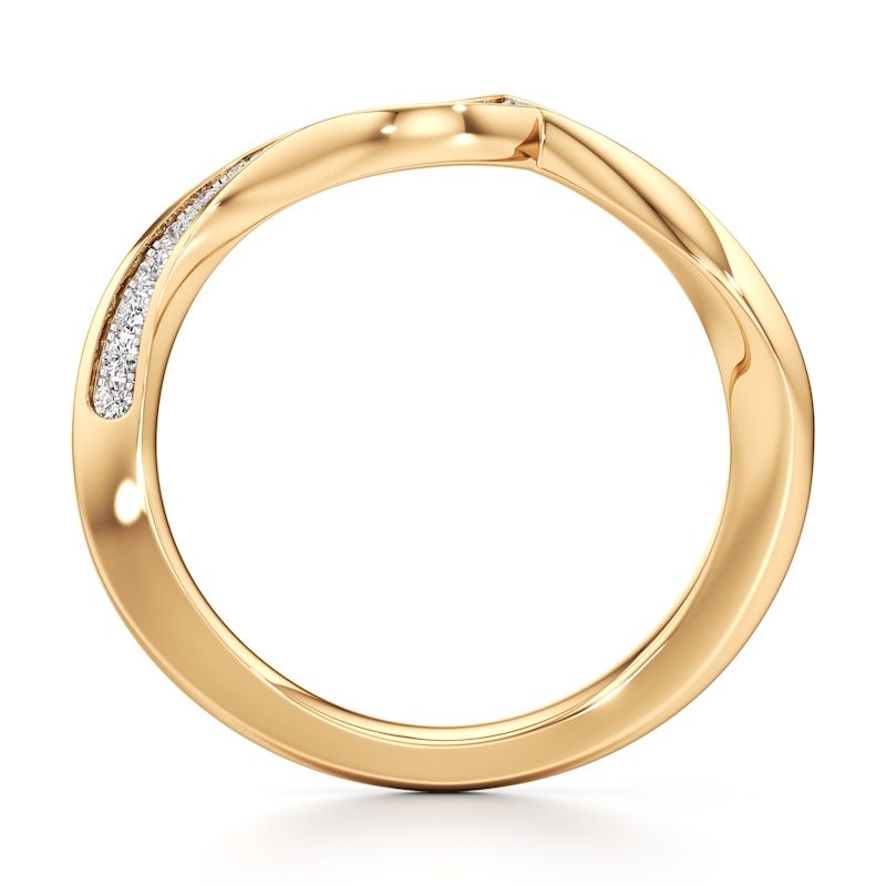 Main Image 2 of J'Lure Lab-Created Diamond Contour Wedding Band 1/5 ct tw 18K Yellow Gold