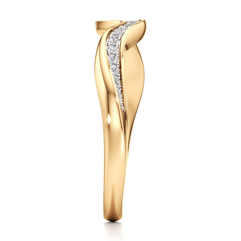 Main Image 3 of J'Lure Lab-Created Diamond Contour Wedding Band 1/5 ct tw 18K Yellow Gold