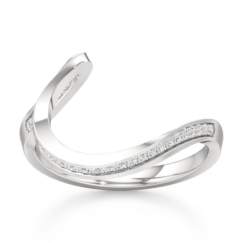 Main Image 1 of J'Lure Lab-Grown Diamond Contour Wedding Band 1/6 ct tw 18K White Gold