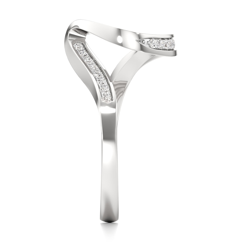 Main Image 3 of J'Lure Lab-Grown Diamond Contour Wedding Band 1/6 ct tw 18K White Gold