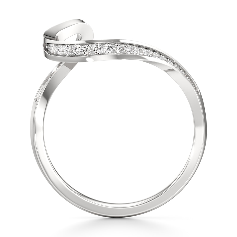 Main Image 2 of J'Lure Lab-Created Diamond Contour Wedding Band 1/6 ct tw 18K White Gold