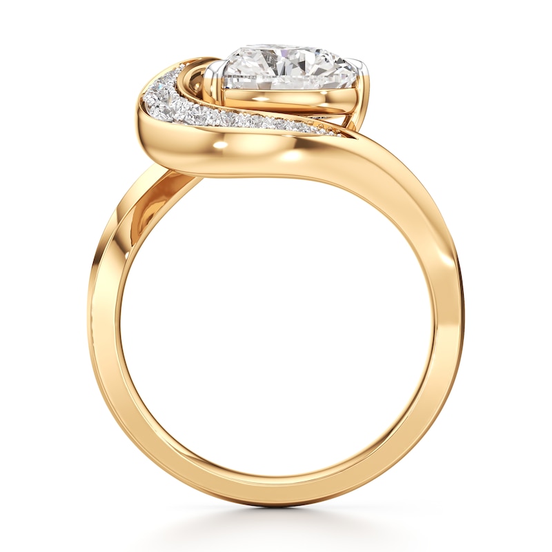 Main Image 2 of J'Lure Heart Brilliant-Cut Lab-Grown Diamond Engagement Ring 2 ct tw 18K Yellow Gold
