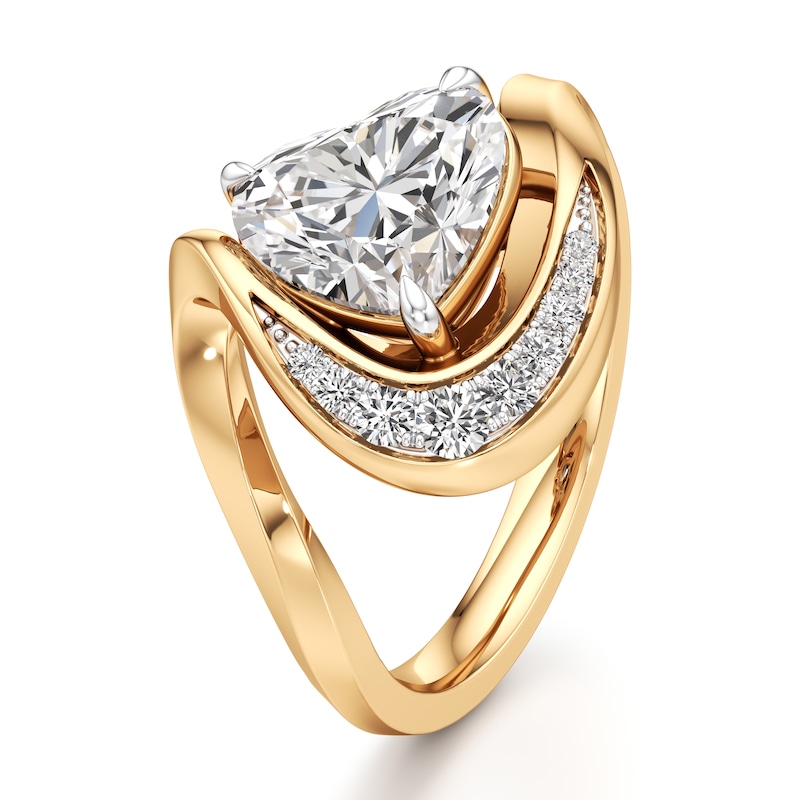 Main Image 4 of J'Lure Heart Brilliant-Cut Lab-Grown Diamond Engagement Ring 2 ct tw 18K Yellow Gold