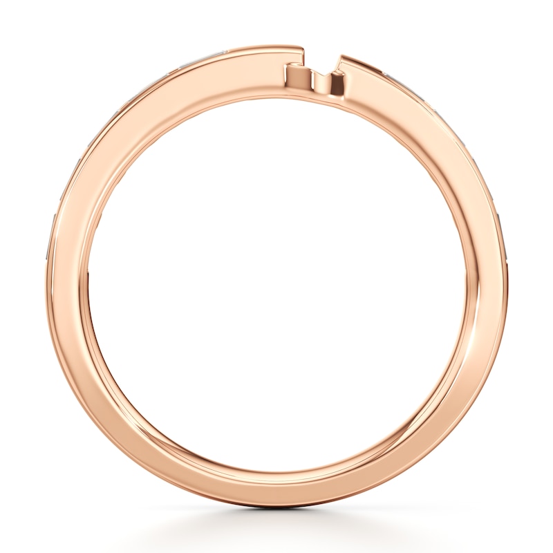 Main Image 2 of J'Lure Baguette-Cut Lab-Grown Diamond Contour Wedding Band 3/8 ct tw 18K Rose Gold