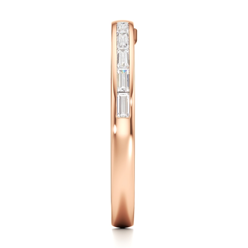 Main Image 3 of J'Lure Baguette-Cut Lab-Grown Diamond Contour Wedding Band 3/8 ct tw 18K Rose Gold