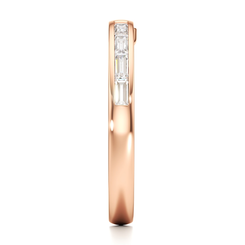 Main Image 3 of J'Lure Baguette-Cut Lab-Grown Diamond Contour Wedding Band 1/3 ct tw 18K Rose Gold