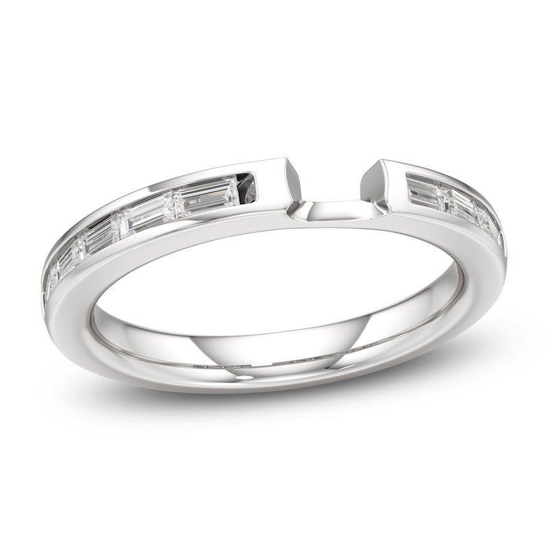 Main Image 1 of J'Lure Baguette-Cut Lab-Grown Diamond Contour Wedding Band 3/8 ct tw 18K White Gold