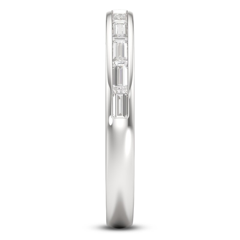 Main Image 3 of J'Lure Baguette-Cut Lab-Grown Diamond Contour Wedding Band 3/8 ct tw 18K White Gold
