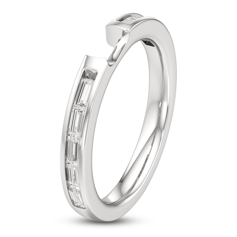 Main Image 4 of J'Lure Baguette-Cut Lab-Grown Diamond Contour Wedding Band 3/8 ct tw 18K White Gold