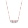 Thumbnail Image 1 of Lab-Grown Diamond Three-Stone Necklace 1/2 ct tw 14K Rose Gold 18"