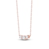 Thumbnail Image 2 of Lab-Grown Diamond Three-Stone Necklace 1/2 ct tw 14K Rose Gold 18"