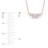 Thumbnail Image 4 of Lab-Grown Diamond Three-Stone Necklace 1/2 ct tw 14K Rose Gold 18"