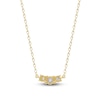 Thumbnail Image 3 of Lab-Grown Diamond Three-Stone Necklace 1/2 ct tw 14K Yellow Gold 18"
