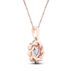 Thumbnail Image 3 of Natural Aquamarine Pendant Necklace 1/20 ct tw Diamonds 10K Rose Gold 18"