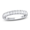 Thumbnail Image 1 of Emerald-Cut Lab-Grown Diamond Anniversary Ring 1 ct tw 14K White Gold