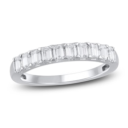 Emerald-Cut Lab-Grown Diamond Anniversary Ring 1 ct tw 14K White Gold