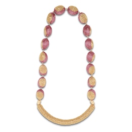 Susana Vega Amanto Necklace with Plum & Gold Glass Beads 24"