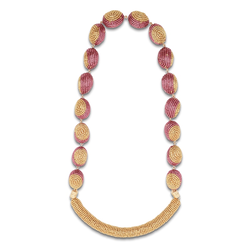 Main Image 1 of Susana Vega Amanto Necklace with Plum & Gold Glass Beads 24"