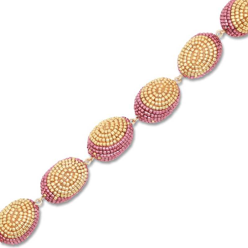 Main Image 3 of Susana Vega Amanto Necklace with Plum & Gold Glass Beads 24"