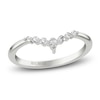 Thumbnail Image 2 of ArtCarved Pear-Shaped & Round-Cut Diamond Contour Anniversary Ring 1/6 ct tw 14K White Gold