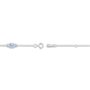 Thumbnail Image 2 of Rectangle-Cut Natural Swiss Blue Topaz & Diamond Station Bracelet 1/20 ct tw 10K White Gold 7.25"