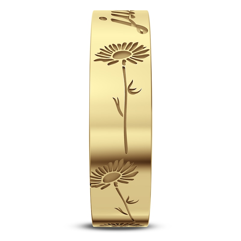 Main Image 2 of Birth Flower & Name Ring 10K Yellow Gold