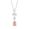Thumbnail Image 4 of Multi-Shape Pink & White Lab-Grown Diamond Drop Necklace 2 ct tw 14K White Gold 18"