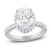 Thumbnail Image 1 of Oval-Cut Lab-Grown Diamond Halo Engagement Ring 4 ct tw 18K White Gold