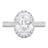 Thumbnail Image 3 of Oval-Cut Lab-Grown Diamond Halo Engagement Ring 4 ct tw 18K White Gold