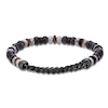 Thumbnail Image 2 of Men's Natural Jasper, Tiger's Eye Quartz & Bronzite Bead Bracelet Black Ion-Plated Stainless Steel 8.5"