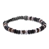 Thumbnail Image 3 of Men's Natural Jasper, Tiger's Eye Quartz & Bronzite Bead Bracelet Black Ion-Plated Stainless Steel 8.5"