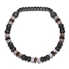 Thumbnail Image 4 of Men's Natural Jasper, Tiger's Eye Quartz & Bronzite Bead Bracelet Black Ion-Plated Stainless Steel 8.5"