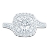 Thumbnail Image 3 of Round-Cut Lab-Grown Diamond Bypass Halo Ring 1 ct tw 14K White Gold