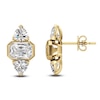 Thumbnail Image 1 of J'Lure Imperial Emerald Step-Cut & Trillion Curved Brilliant-Cut Lab-Grown Diamond Stud Earrings 3-1/8 ct tw 14K Yellow Gold