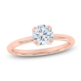Certified Round-Cut Solitaire Diamond Engagement Ring 1 ct tw 18K Rose Gold (SI2/G)