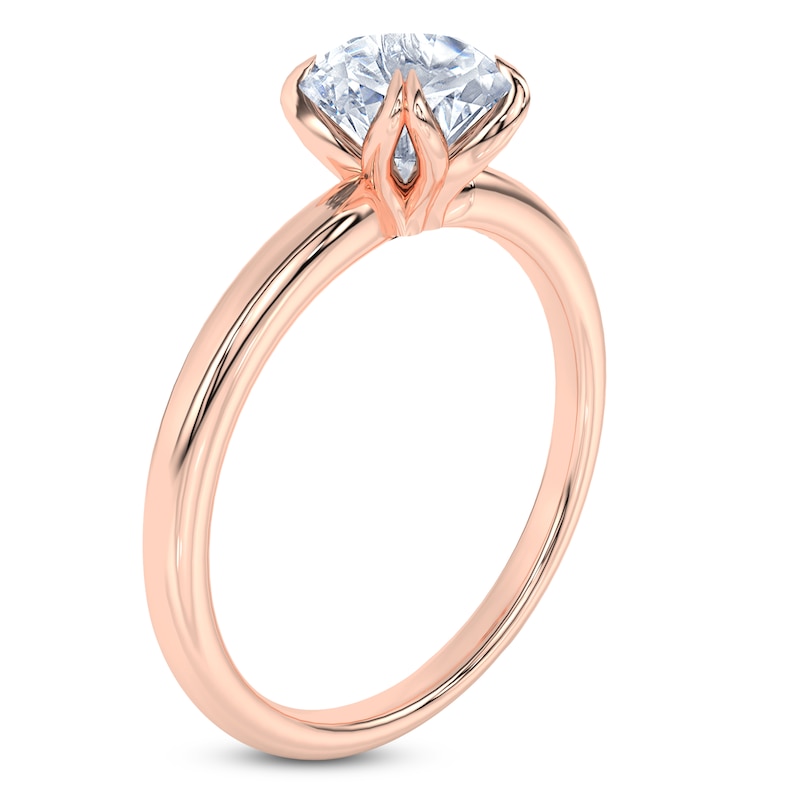 Main Image 2 of Certified Round-Cut Solitaire Diamond Engagement Ring 1 ct tw 18K Rose Gold (SI2/G)