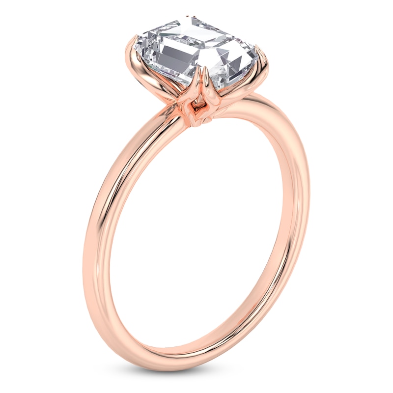 Main Image 2 of Certified Emerald-Cut Diamond Solitaire Engagement Ring 2 ct tw 18K Rose Gold (SI2/G)