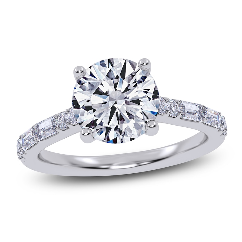 Main Image 1 of Round-Cut Lab-Grown Diamond Engagement Ring 1-7/8 ct tw 14K White Gold