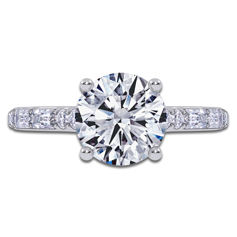 Main Image 3 of Round-Cut Lab-Grown Diamond Engagement Ring 1-7/8 ct tw 14K White Gold
