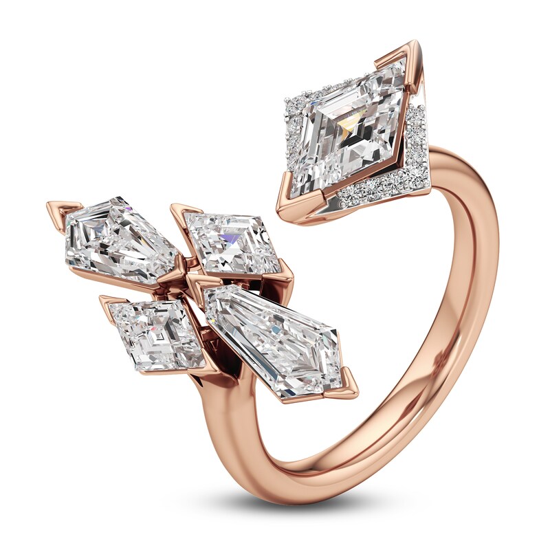 Main Image 2 of J'Lure Lozenge Step-Cut & Tie Step-Cut Lab-Grown Diamond Deconstructed Ring 3-1/4 ct tw 14K Rose Gold
