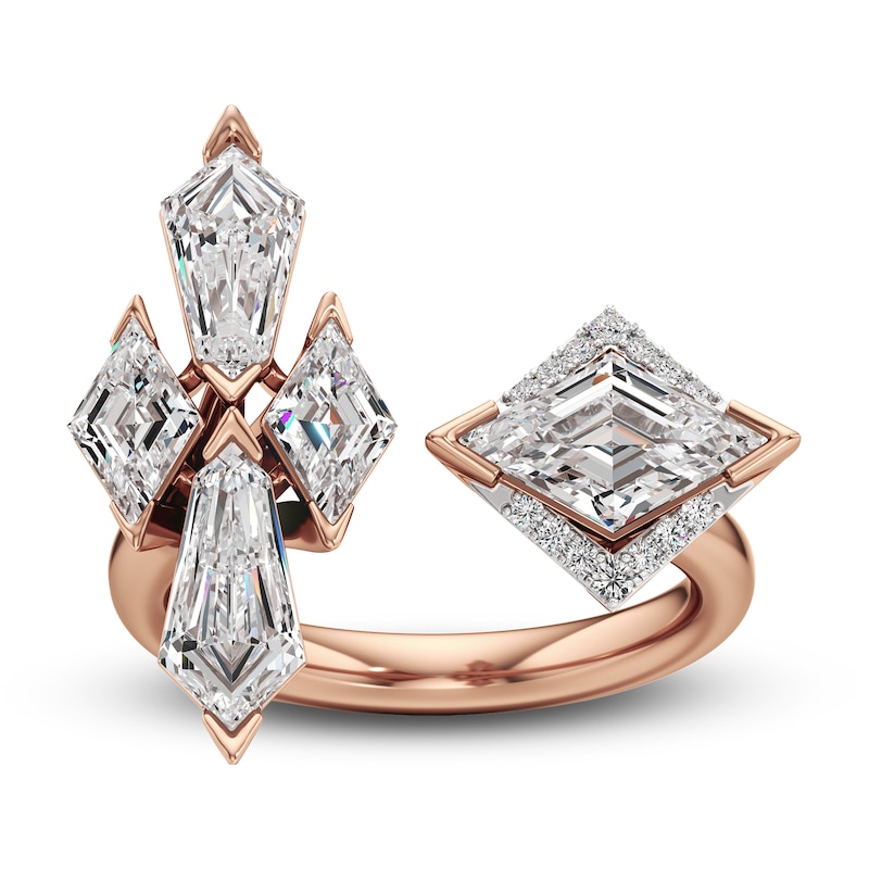 Main Image 4 of J'Lure Lozenge Step-Cut & Tie Step-Cut Lab-Grown Diamond Deconstructed Ring 3-1/4 ct tw 14K Rose Gold
